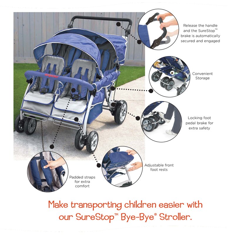 Angeles SureStop Folding Commercial BYE BYE Stroller 6 Passenger Wayfair